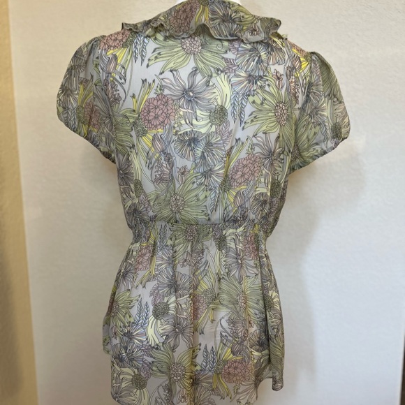 Anthropologie Odille Wind Tossed Blooms Silk Blouse - Picture 4 of 6